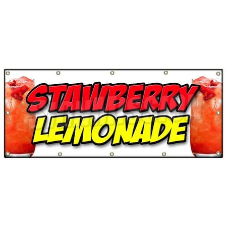 Signmission Strawberry Lemonade Banner Heavy Duty 13 Oz Vinyl with Grommets B-120 Strawberry Lemonade